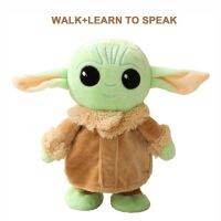 ตุ๊กตาตัวการ์ตูนตุ๊กตายัดนุ่นรูปตัวการ์ตูนตัวการ์ตูน Yoda Wars เรียนรู้ตัวละครหุ่นของเล่นพูดได้จากไฟฟ้าสำหรับเด็ก