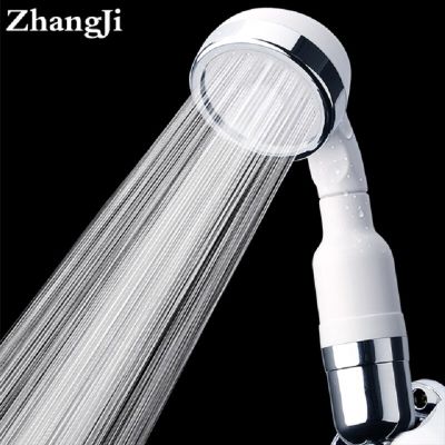 ZhangJi Drilling Panel Hand Shower Bathroom Water Saving Filter Handheld Round Therpy Spray Nozzle Rainfall Shower Head Showerheads