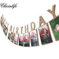 Chicinlife 1set happy birthday photo First Birthday banner Baby shower Banner Party Photo Booth Props decoration supplies Banners Streamers Confetti