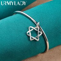 URMYLADY 925เงินสเตอร์ลิงกำไลข้อมือกำไลดาวสำหรับผู้หญิงเครื่องประดับแฟชั่นงานเลี้ยงหมั้นงานแต่งงาน