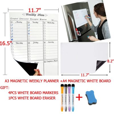 whiteboard weekly monthly planner given kitchen organizer magnetic notes memo classroom sticker magnet dry erase white board
