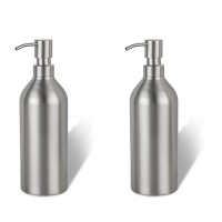 2X Soap Dispenser Stainless Steel Bottle Countertop Pump Hand Lotion Liquid Dispenser for Kitchen &amp; Bathroom