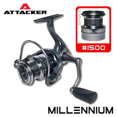 รอกตกปลา รอกสปินนิ่ง ATTACKER รุ่น MILLENNIUM 1500-2500 สปูนอลูมิเนียมสีเมทัลลิก ราคาถูก