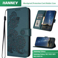 HANNEY สำหรับ Samsung Galaxy M13 M53 M34 M54 5G เคสโทรศัพท์เคสหนังลายดอกไม้แมนดาลาเมกะพียูกันกระแทก YTA-05ฝาหลังแบบนิ่ม