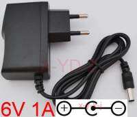 1PCS 6V1A High quality AC/DC 6V 1A Switching Power Supply adapter Reverse Polarity Negative Inside EU plug 5.5mm x 2.1 2.5mm