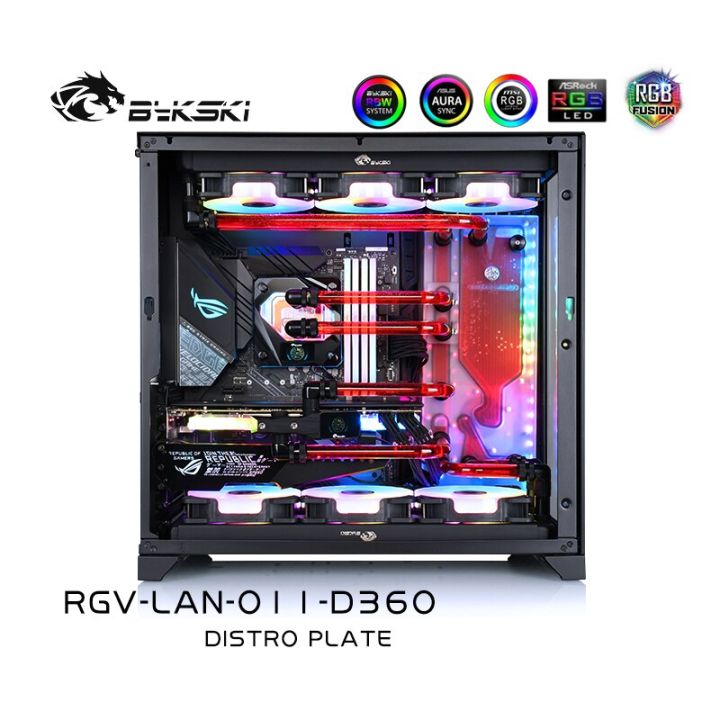 bykski-rgv-lan-o11-d360-แผ่น-distro-สำหรับ-lianli-o11-case-diy-pc-water-cooling-waterway-board-reservoir-kit-สำหรับคอมพิวเตอร์-cpu-gpu