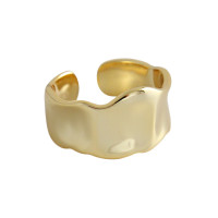 Sterling Silver 925 Minimalist Rings Gift For Women Gold Trendy Geometric Designer Adjustable Ring Fine Luxury  Jewellery