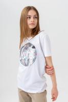 T-SHIRT - GIRLS WHITE DREAM SEQUIN CIRCLE