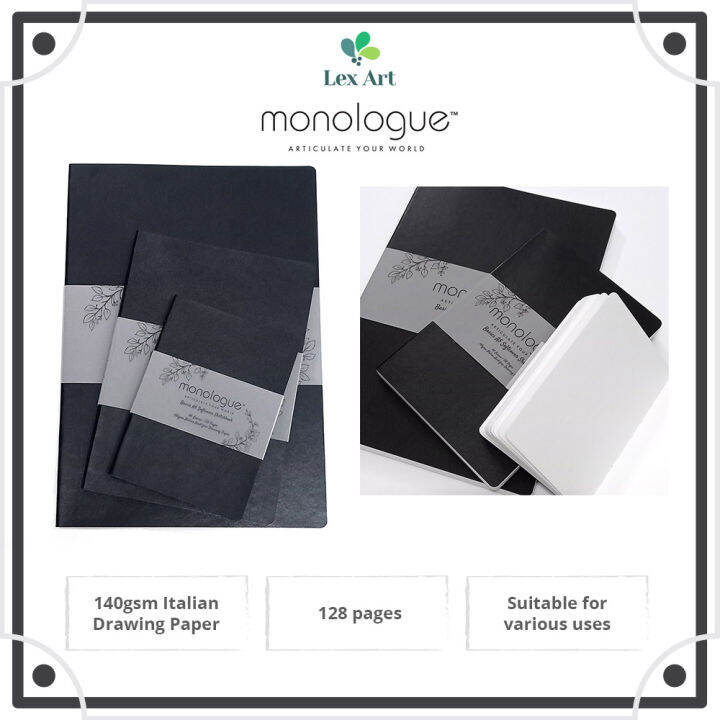 Monologue Basics Softcover Sketchbook (A4A5A6), 128 halaman, 140gsm