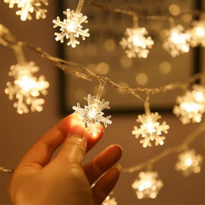 คริสต์มาส LED นางฟ้าแสงตกแต่งต้นคริสต์มาสไฟสตริงเกล็ดหิมะแสงดาวสำหรับคริสต์มาสแบตเตอรี่ขับเคลื่อน