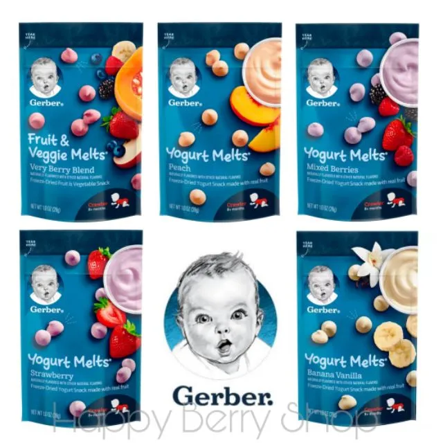 ขนมเด็ก Gerber Yogurt Melts ล็อตใหม่พร้อมส่ง6 รส ขนมเด็กเล็กวัยหัด