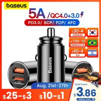 Baseus ที่ชาร์จ USB ในรถเร็วสำหรับโทรศัพท์มือถือใน USB,QC3.0 4.0 QC4.0,QC SCP 5A PD Type C 30W