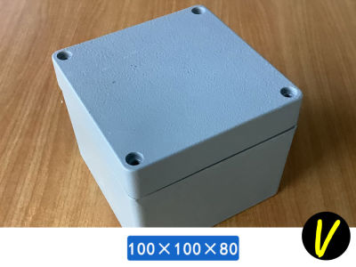 กล่องอลูมิเนียมกันน้ำ IP66 สีเทา ขนาด 100 X 100 X 80 มม. (V)