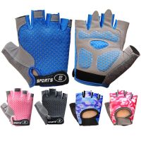 2023◑□ Childrens Gloves Half Finger Outdoor Sports Kids Cycling Boys Girls Protection Antislip Breathable Thin Spring Summer Gloves