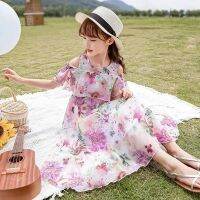 【Ladies shop】สาว Seasonsummer 10 Foreign8สาว FloralDressProm พรรคแน่น WaistKids2ถึง12