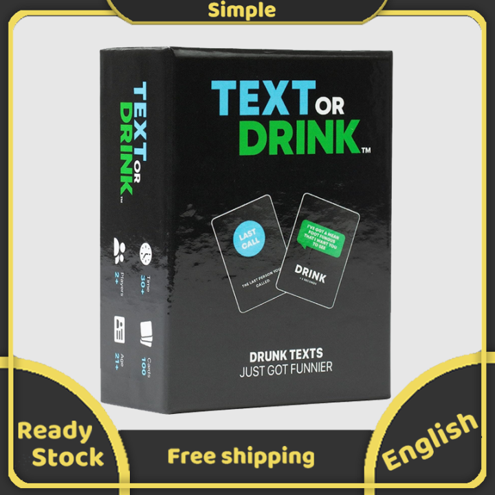 Text Or Drink Card Game Drinking Pregame Couple Deeper Relationship