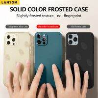 LANTOM Frosted Sandstone Hard Case สำหรับ iPhone 14 13 12 11 Pro Max Mini X XR XS Matte Slim Case กรณีโทรศัพท์กันกระแทกกระชับป้องกันกล้องเต็มรูปแบบ