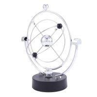 2X Perpetual Motion Desk Sculpture Toy - Kinetic Art Galaxy Planet Balance Mobile - Magnetic Executive Office Home Decor