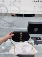 VERSACE ผู้หญิงกระเป๋าโซ่กระเป๋าแฟชั่นกระเป๋าสะพายหรูหรากระเป๋า Crossbody สำหรับสาวๆ2022ออกแบบ PU ปรบสำหรับหญิงกระเป๋า Messenger