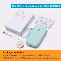 Niimbot เครื่องพิมพ์ไร้สายขนาดเล็กแบบพกพา D11แบบเทอร์มอลพกพาเครื่องพิมพ์ฉลากกันน้ำกันความมันใสสติกเกอร์ฉลากหลากสี