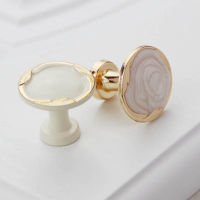 【CW】Luxury White Gold Round Nordic Style Handles Single Hole Furniture Handle Door Knobs Drawer Kitchen Cupboard Wardrobe Pull Handl