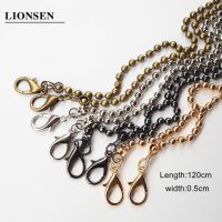 Lionsen สายสร้อยลูกบิลเลียดสำรอง120ซม. 60ซม.,สายโซ่สายโซ่กระเป๋าพกพาแบบมีโซ่คล้องหูจับกระเป๋าไหล่กระเป๋าถือสะพายข้างโลหะ