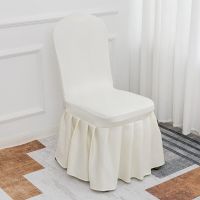 Grainbuds Wedding Dining Chair Covers Thickened Large Skirt Stretch Chair Cover One-piece Hotel Bar Chair Covers Banquet Stool Sofa Covers  Slips