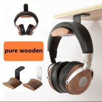 【hot】☂  Wood Headphone Mount Earphone Rack Hanger Aluminum Alloy Desktop Bracket Holder