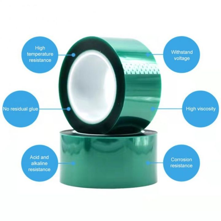 33m-green-pet-film-tape-high-temperature-heat-resistant-pcb-solder-smt-plating-shield-insulation-protection-adhesive-tape