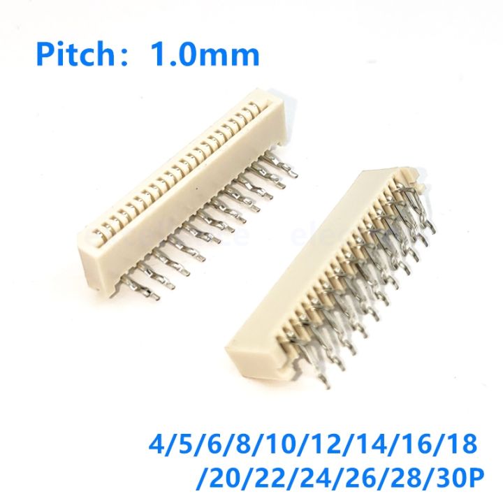 10pcs-1-0mm-fpc-ffc-connector-lcd-flexible-flat-cable-right-angle-socket-1-0-pitch-4-6-8-10-12-14-18-20-22-24-30pin