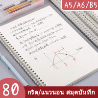 สมุดโน๊ต สมุดจดบันทึก ขนาด A6 A5 B5 ห่วงข้าง เส้นบรรทัด ตารางGRID สมุด เครื่องเขียนนักเรียน