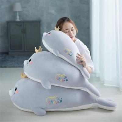 （HOT) หมอนผ้าไหมน้ำแข็งตุ๊กตาปลาโลมาของเล่นตุ๊กตาฉลามตุ๊กตาน่ารักกอดนอนผู้ผลิตตุ๊กตาขายส่ง