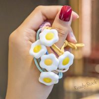 【Ready Stock】 ﹍∋▥ C18 Cute Poached Egg Scrunchies Korean Version Fashion Rubber Band Hair Tie Girls Hair Accessories