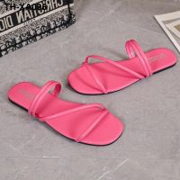 ?◙ Large size slippers women 2023 summer European goods retro flat seaside holiday sandals