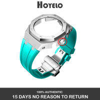 เคส4th Hoyelo Gen 5th Casio Oak ชุดดัดแปลงโลหะพร้อม GA2110 GA2100มงกุฎยางซิลิโคนฝานาฬิกาข้อมือสายสเตนเลสสามารถใช้ได้กับ GA-2110 GA-2100นาฬิกากีฬาชายอุปกรณ์เสริม