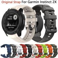 สายซิลิโคนอย่างเป็นทางการสำหรับสมาร์ทวอท์ช Garmin Instinct 2X สายเดิมสำหรับการเปลี่ยนสายรัดข้อมือ2X โดยสัญชาตญาณ