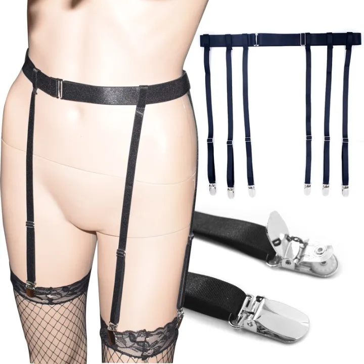 【hot】 DakunhuiLC Metal Clips Six Strap Women Garters Adjustable