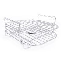 Stainless Steel Airfryers Layer Rack Versatile Square Roasting Grill with Skewers Baking Tray AirFryers Holder