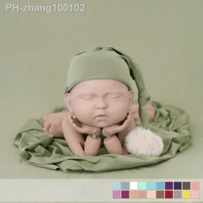 Baby Blankets with Hat Photography Prop Souvenirs Infants Travel 50x160cm Newborn Infant Bedding Swaddle Wrap