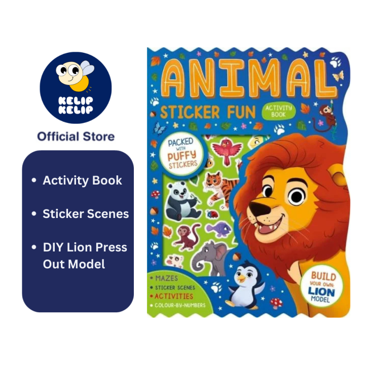 Animal Sticker Fun Activity Book With Puffy Stickers Mazes Activities