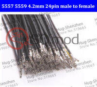 คุณภาพสูง UL1007 18AWG 30ซม. 5557 5559 4.2มม. 24pin 24P ชายหญิง Crimp Terminal Pins สายลวด-สีเหลืองสีดำ