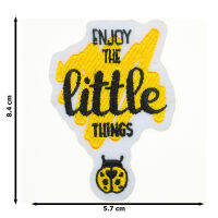 JPatch - Enjoy The Little Things แมลงเต่าทองสีเหลือง มินิฮาร์ท งานสวย  ตัวรีดติดเสื้อ อาร์มรีด อาร์มปัก มีกาวในตัว การ์ตูนสุดน่ารัก งาน DIY Embroidered Iron/Sew on Patches