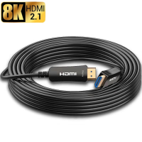 HDMI 2.1-compatible Optical Cable 8K60Hz 4K120Hz Fiber Optic Cable 48Gbps HDR HDCP 50m 70m 100m for HD Projector Ps34