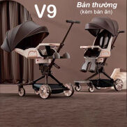 Xe đẩy V9 bản thường Ngả lưng 3 chế độ, Gấp gọn có kèm bàn ăn phát nhạc