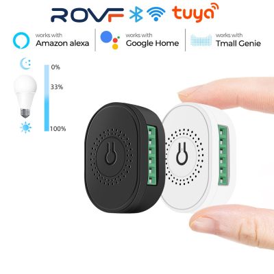 Rovf Tuya โมดูลสวิตช์ไฟหรี่ LED 220V Alexa Google Home ขนาดเล็ก พร้อมรีโมตคอนโทรล DIY
