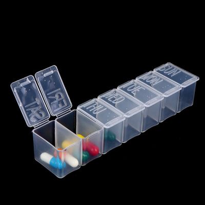 6/7 Solt Pill Case Storage Dispenser Medicine Storage Tablet Splitters Pill Box 7 Days Weekly Pill Case Small Separate Boxes Medicine  First Aid Stora