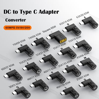 65W DC to USB C PD Power Adapter Converter 5.5X2.5 7.4X5.0 4.5X3.0mm Laptop Charger to Type C Connector for Xiaomi Samsung