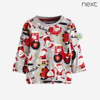 (พร้อมส่ง 3M-6Y) เสื้อแขนยาวเด็ก ลายคริสมาส ซานต้า สีเทา  Christmas Longsleeve by jrqkidstore