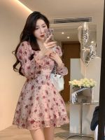 【HOT】◇ Korean Fashion Floral Bodycon for Beach Sleeve Dresses 2023 Pink