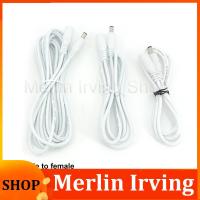 Merlin Irving Shop 1m 5m white DC Power supply Female to Male connector Cable Extension Cord Adapter Plug 12V 22awg 5.5x2.1mm Cords For Strip Light